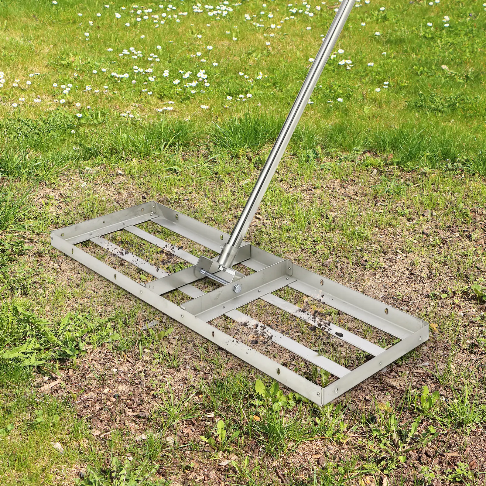 Land Leveler 3-Way: 30" Handheld Stainless, 66" ATV Linkage, 96" Tow Chain Harrow