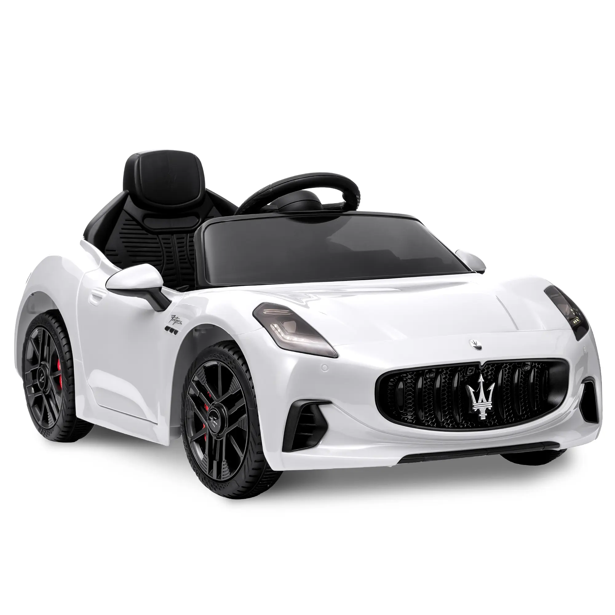 Garvee Licensed Maserati GranCabrio 12V Kids Ride-On Electric Car - Parent Remote Control - Slow Start, Spring Suspension, LED Lights, Music & USB, 2 Speeds - Red