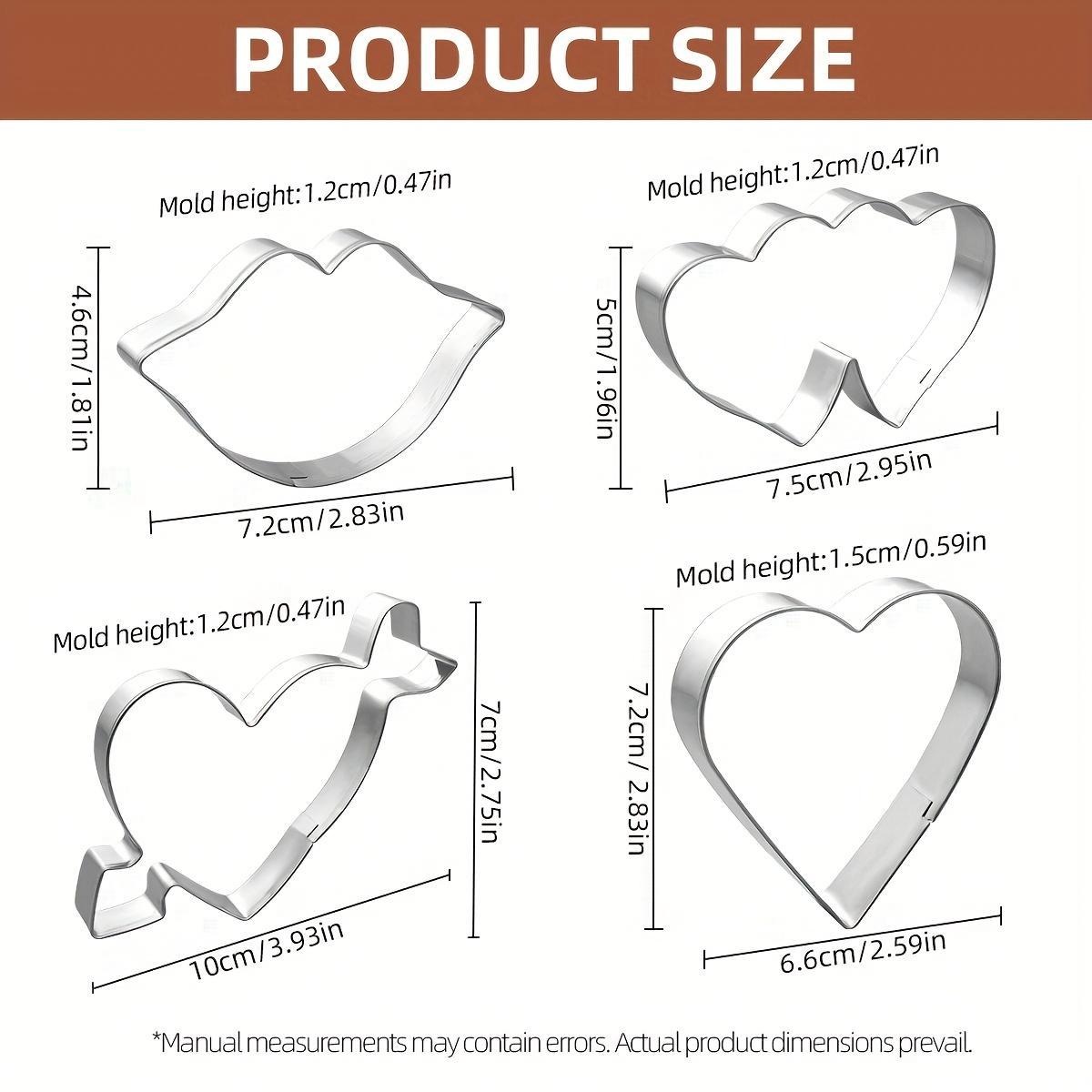 1/2/4pcs Stainless Steel Cookie Cutter Set - Cupid and Heart-Shaped Candy Molds, Cookie Cutters, Chocolate Cutters, Cake Decorating Molds, Baking Tools, Kitchen Gadgets, Christmas and Valentine's Day Cookie Mold Accessories, Essential Kitchenware