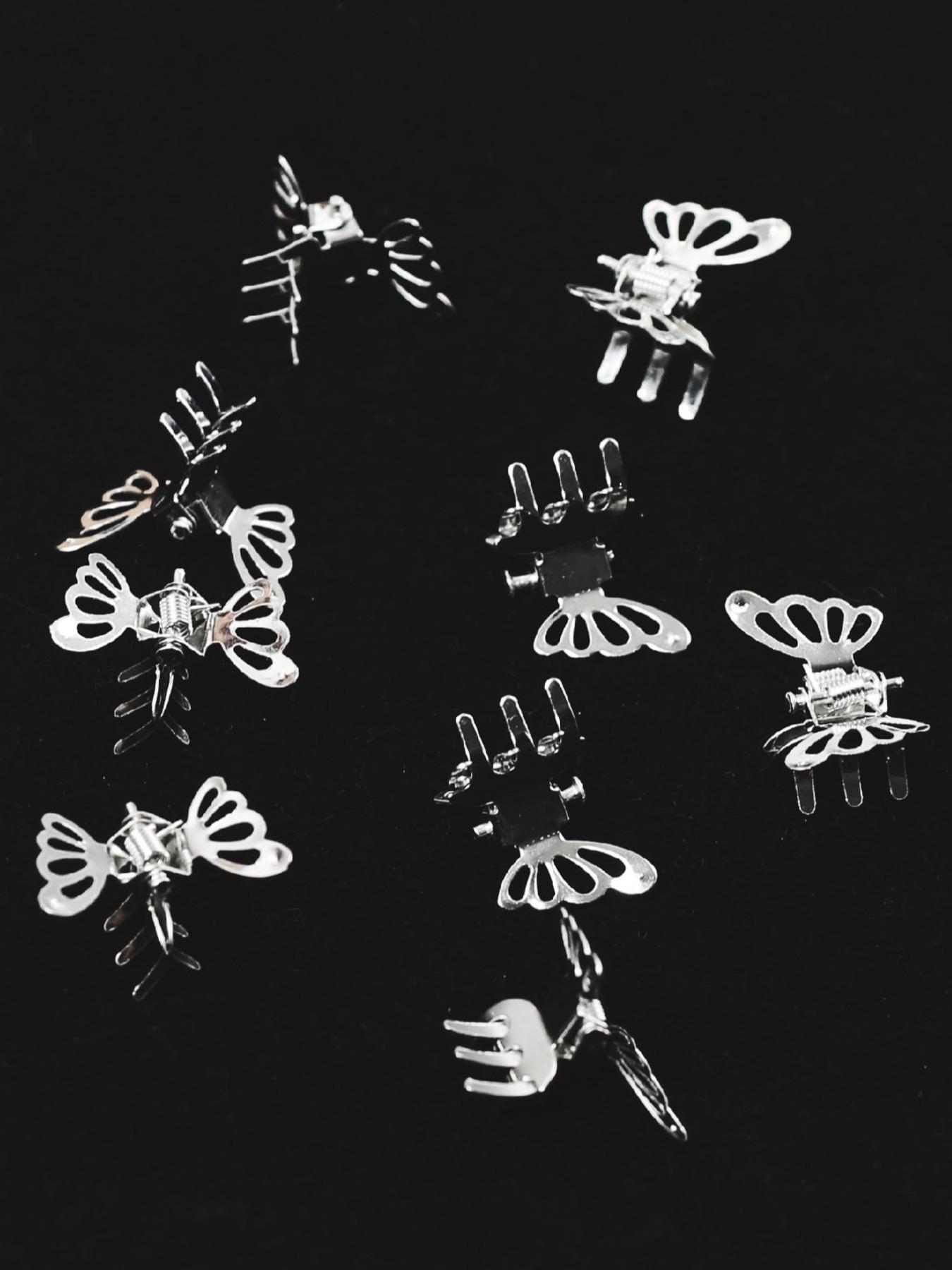 Cute Butterfly Design Hair Clip, Hollow Out Design Hair Accessories for Women & Girls, Simple Style Plain Color Bangs Clip for Party, Daily Decor, Hair Clip Set