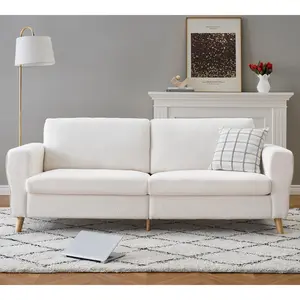 84 Inch Modern Sofa Couch,  3 Seater Couch for Living Room, Modern Loveseat, Boucle Sofa with Deep Seats and Wide Armrests, Wood Legs, Easy Assembly