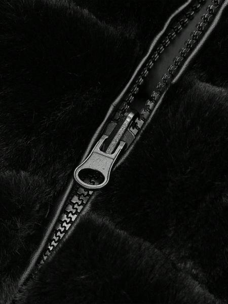 Women's Plus Size Hooded Jacket with Faux Fur Lining, Casual Fall & Winter Reversible Padded Coat, Warm Woven Fabric Outerwear