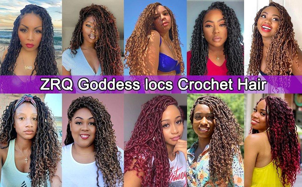 THE WELL KEPT ZRQ 8 Packs Boho Faux Locs Crochet Hair 24 Inch Ombre Goddess Locs Croceht Braids, Pre Looped Boho Goddess Loc,Curly Bohemian Locs With Curly Ends Hair Extension T27#