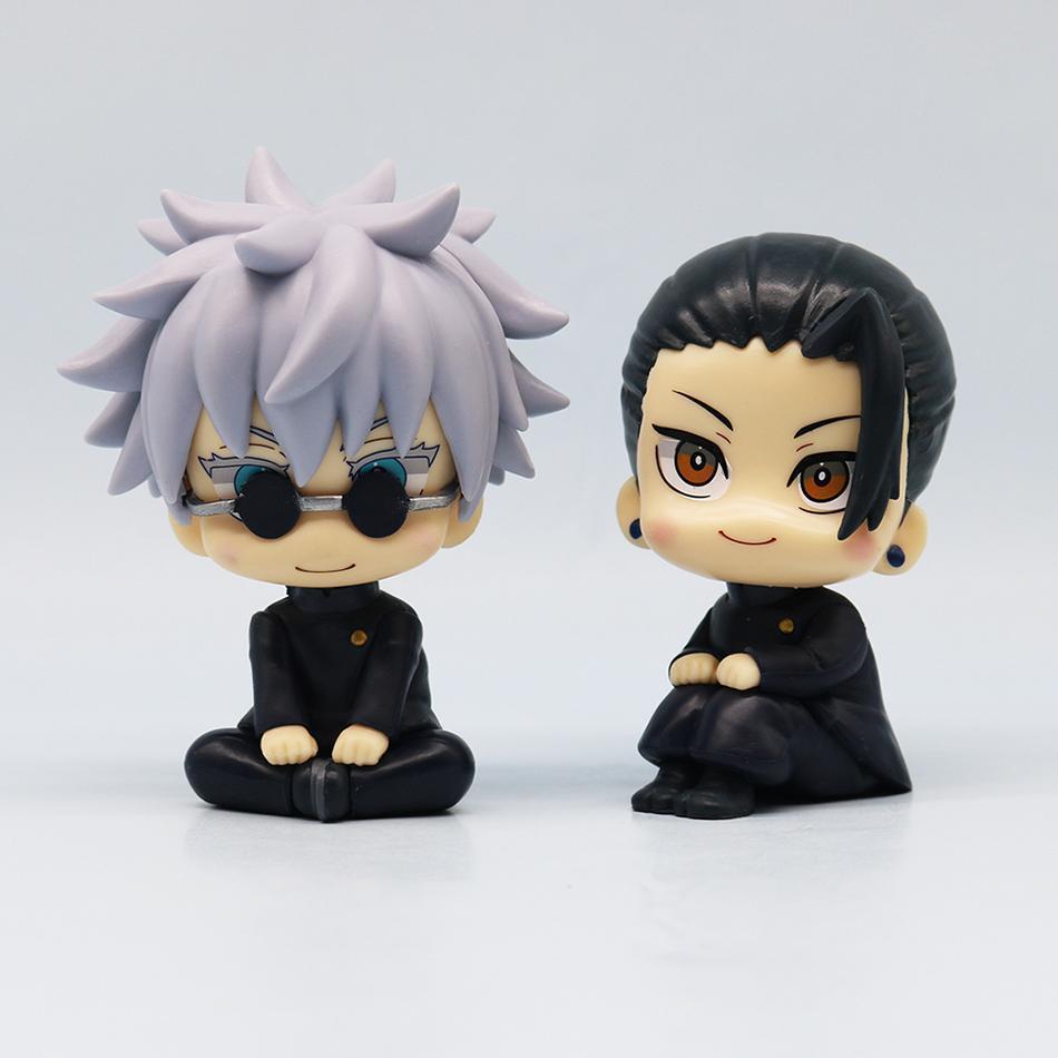 New 5Pcs/set Jujutsu Kaisen Cute Yuji Itadori Gojo Satoru Q Ver. PVC Action Figures Anime Figure Model Toys Collection Doll Gift