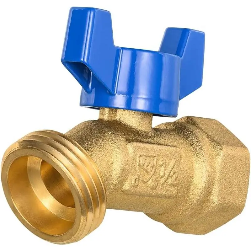 1 Pack  Brass Garden Hose Bibb Valve Water Spigot 1/4-Turn Male Hose Bibb 1/2" Female NPT Inlet Connection with 3/4" GHT Water Hose Outlet Heavy-Brass Outdoor Faucet for Gardens and patios