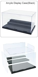 SUNDAY MIRTH Display Case for Minifigure Action Figures Blocks, Display Box Storage for Lego Minifigures, Suitable for Lego Lovers, Black