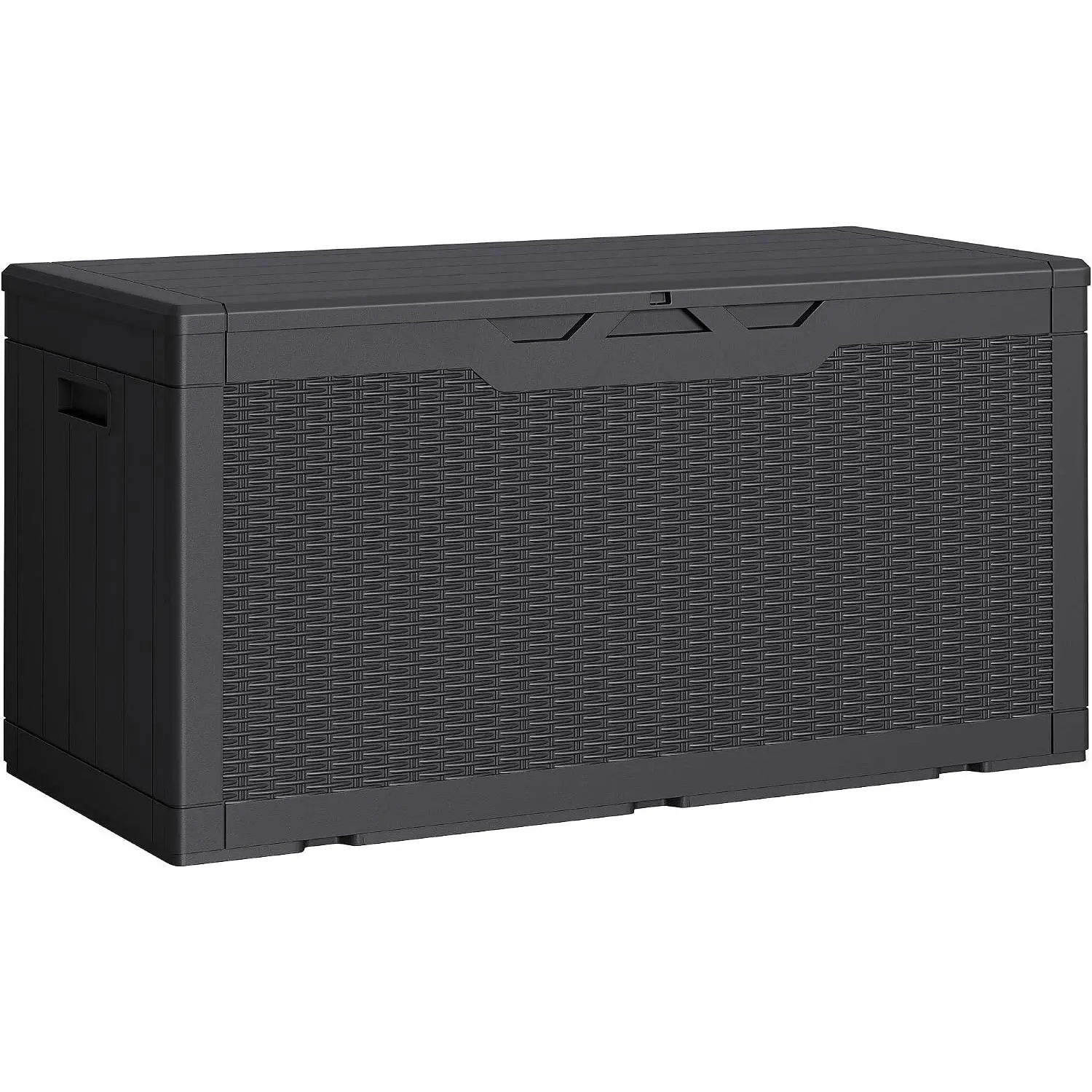 Outdoor Storage Box 100 Gallon Storage Bin with Lid for Patio Furniture, Garden Tools, Pool Supplies, Lockable, Waterproof and UV Resistant, Black