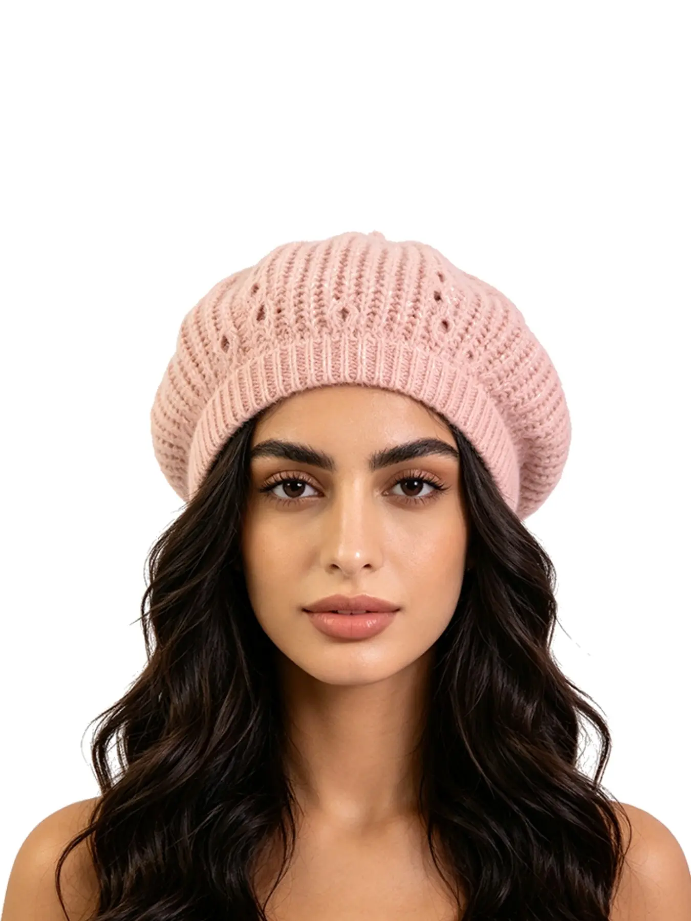 1pcs Solid Color Cashmere Knit Beret Hat, Fashionable Vintage Painter Hat, Stylish and Elegant, Perfect for All Seasons