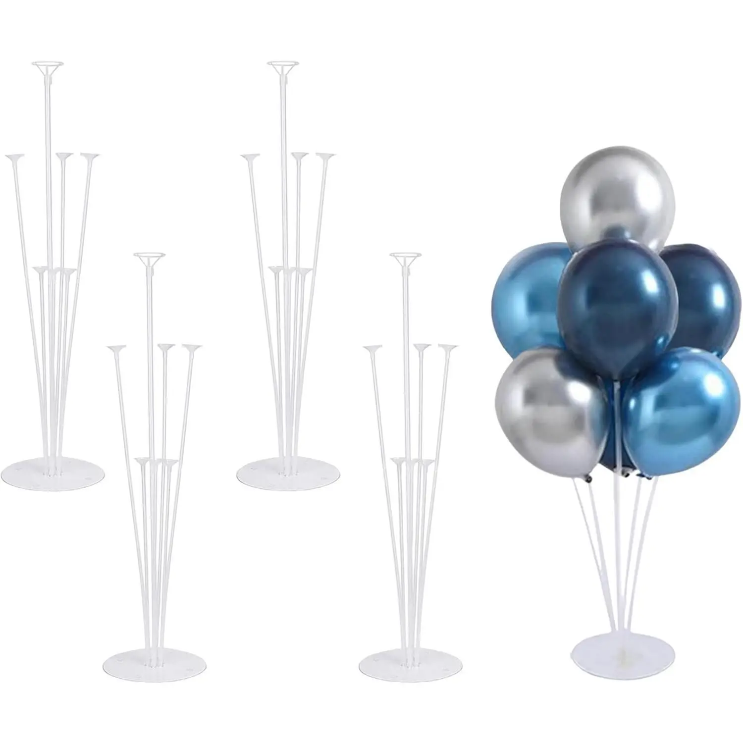 Table Balloon Stand Kit, 4set Balloon Sticks with Base for Birthday, Graduation Party Decorations