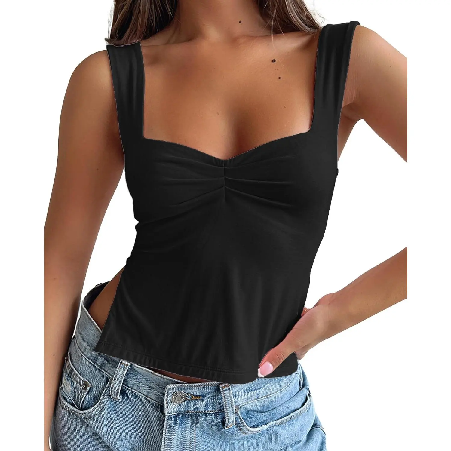 bundle,mystery,salon,shirts,camisas,frescas,womens,basic,tees,coucou,intimates,Muppet,Christmas,Carol,Summer goth clothes Summer goth clothes ForeFair Women Sleeveless Backless Crop Tank Top Summer Going Out Outfits Cute Pleated Sweetheart Neck Strappy Y2