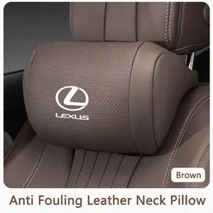 Car Napa Leather Headrest, Auto Logo Seat Neck Pillow, Breathable Head Support for Lexus Models, Interior Accessories