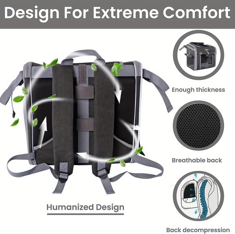 15 Lbs Expandable Soft-Sided Pet Carrier Backpack - 4 Open Doors, Collapsible, Quick Release Dog Bike Seat, 4 Mesh Windows, Ventilated, Reflective, Durable, Easy to Install, Portable Dog Bike Basket for Small Dogs, Cats, Puppies
