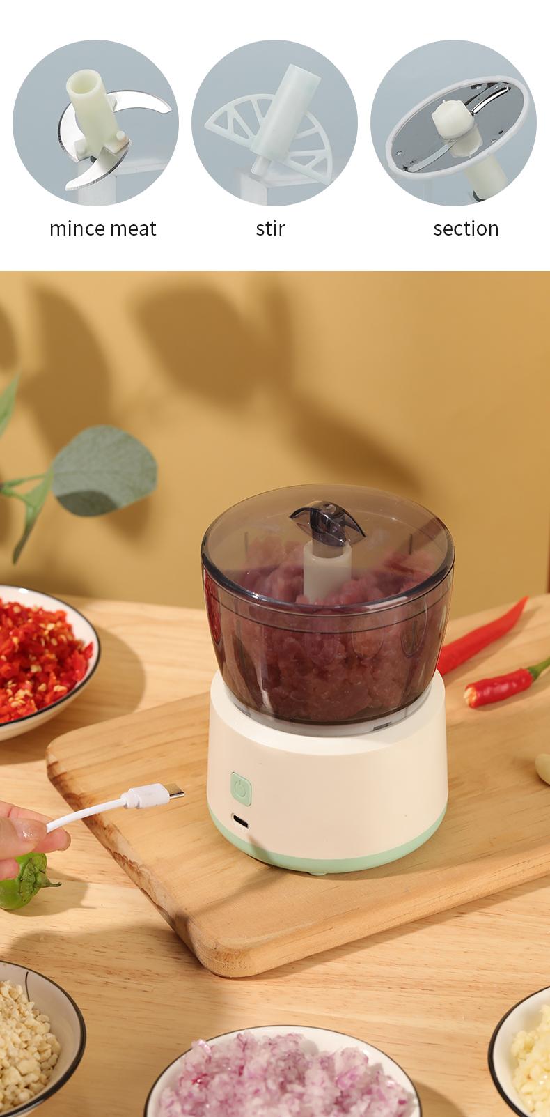 Multifunctional Food Processor - Cordless Electric Meat & Vegetable Grinder, Chopper, Meat Grinder, Dicer - Portable Mini Food Machine