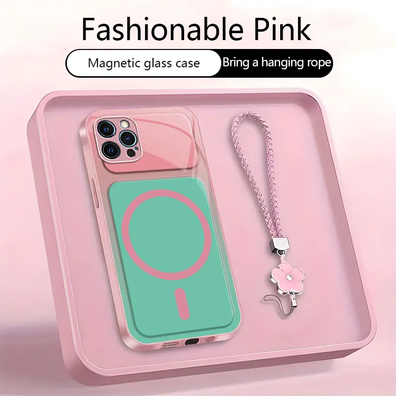 For 【iPhone 12 Pro】Dopamine Contrast Color Magnetic Phone Case, Newly Upgraded Magnetic Design, Full Lens Protection, Anti-Fall & Wear-Resistant, No Paint Peeling-XS9527