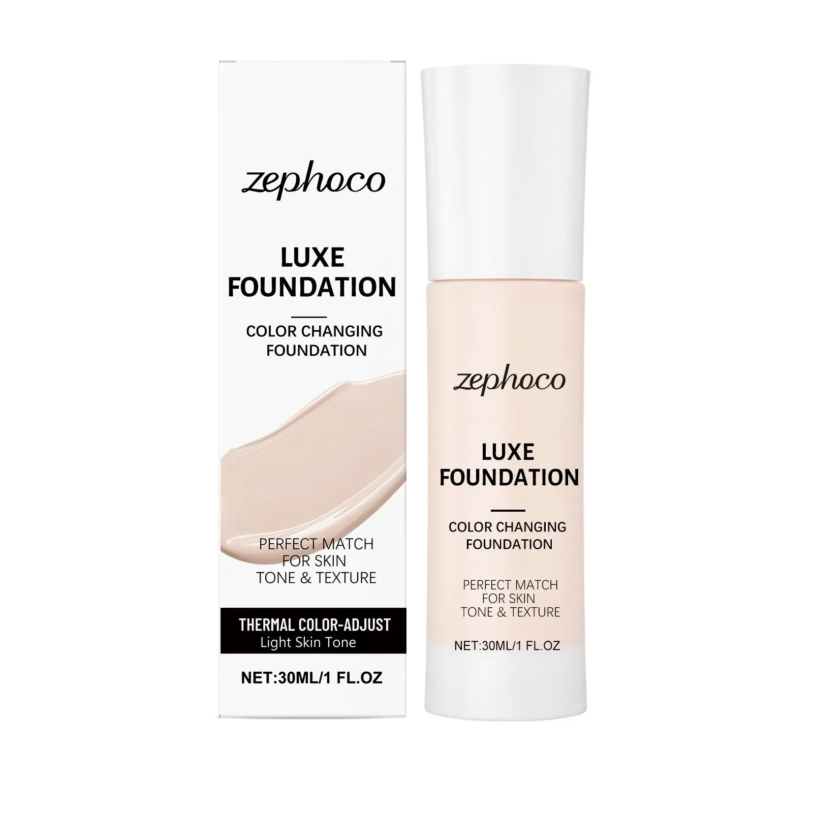 Zephoco Warm Undertone Light Shade Liquid Foundation, Light Natural Gentle Formula Skin Adhering Base
