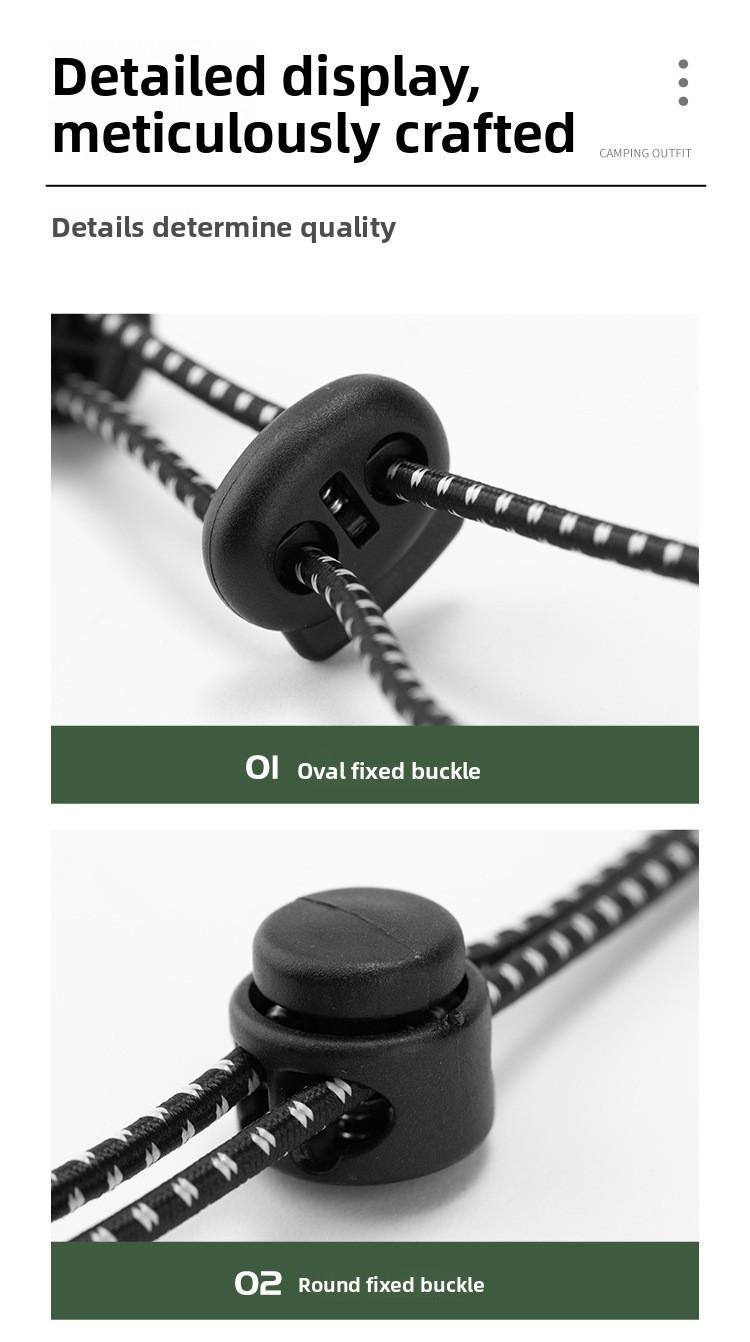 Outdoor mountaineering bag buckle Mountaineering pole rope buckle fixed buckle Elastic rope binding buckle Elastic rope Backpack external buckle