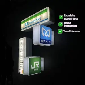 New 3D Magnetic Fridge Stickers Convenience Store Magnets Light Signs Ornaments Sam'S Supermarket Luminous Light Box Decorative