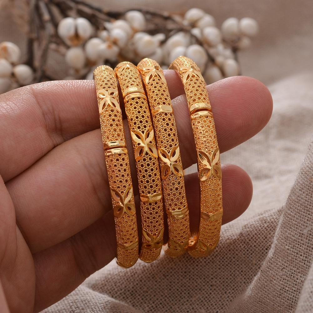 Flower France Small Child Gold Color Bangles For Girls Child Kids Bracelet Baby Wear Bracelets Gift Blessing