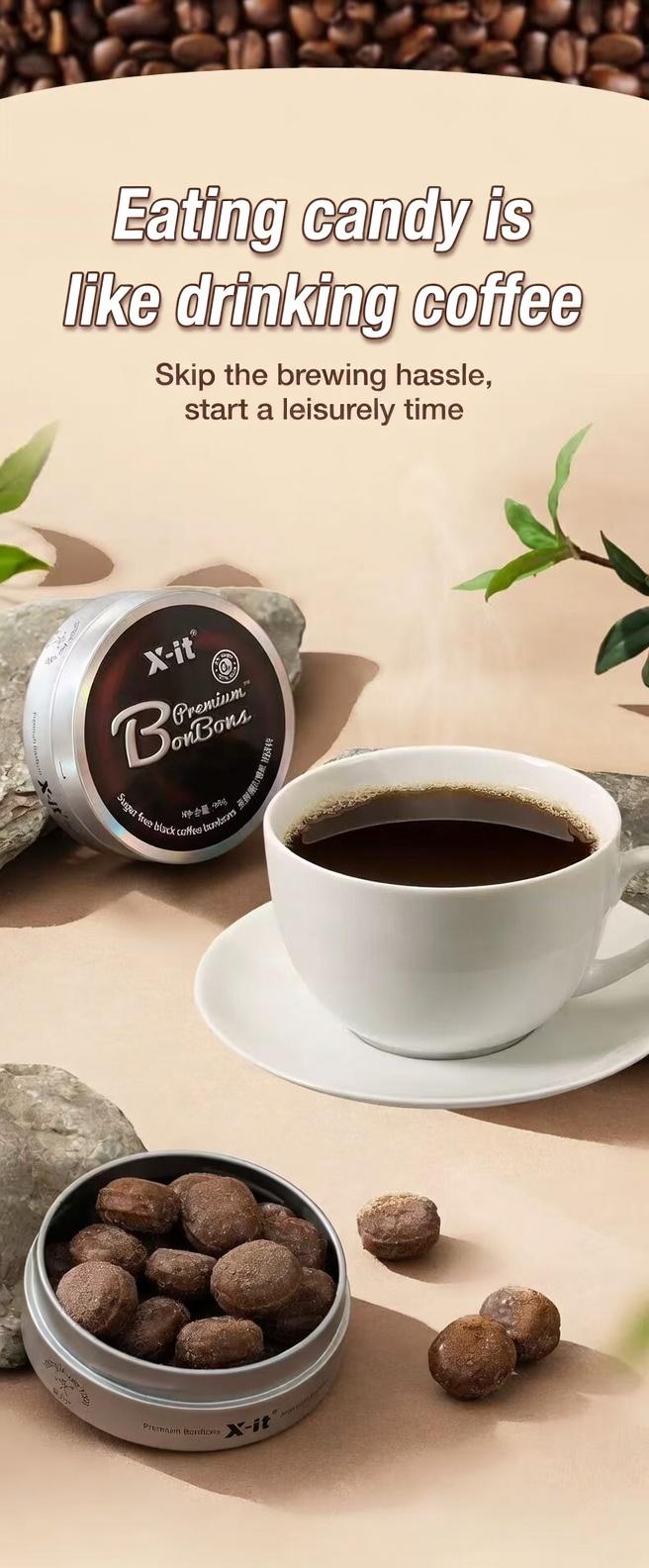 X-it Sugar-free Iced Coffee Candy 98g, Helps Wake You Up When Driving, Rich in VC, Mint Throat Drops, Snack Packaged 98g