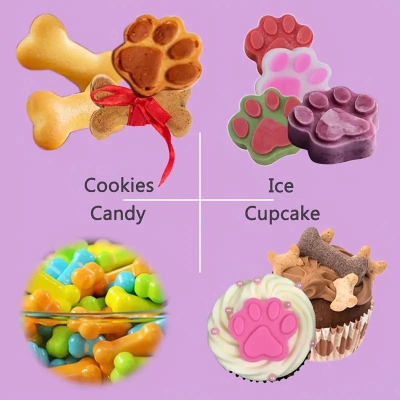 Puppy Dog Paw Shaped Baking Pan, Dog Bone Cookie Mold, 2 Counts/set Non-stick Food Grade Silicone Mold Reusable Chocolate Mold For Chocolate, Candy, Jelly, Ice Cubes, DIY Baking Tools