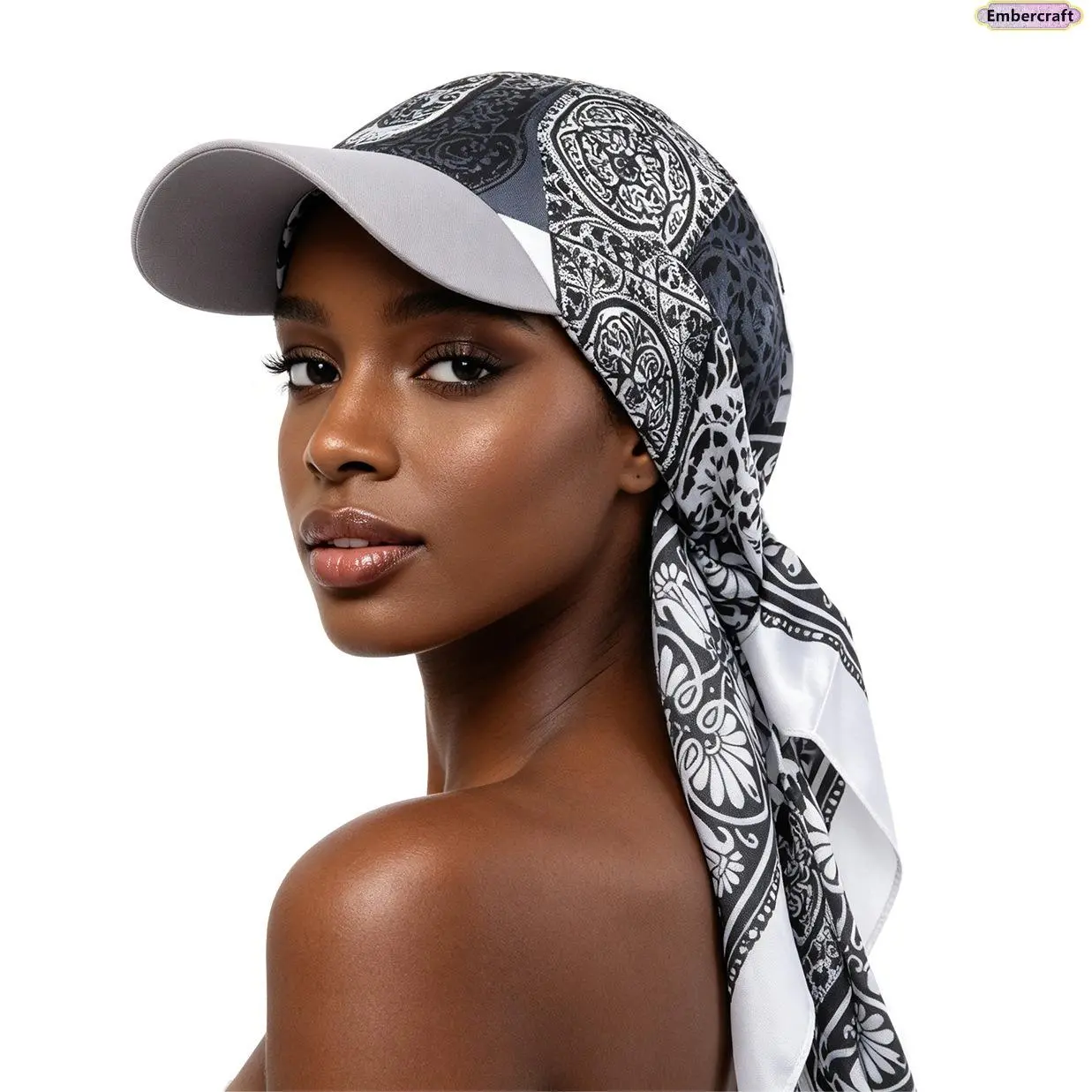 Women's Paisley Bandana Baseball Cap - Boho Scarf Sun Hat with Adjustable Strap, 1 Size, Coastal Cowgirl Accessory for Beach Trips, Festivals, One Size