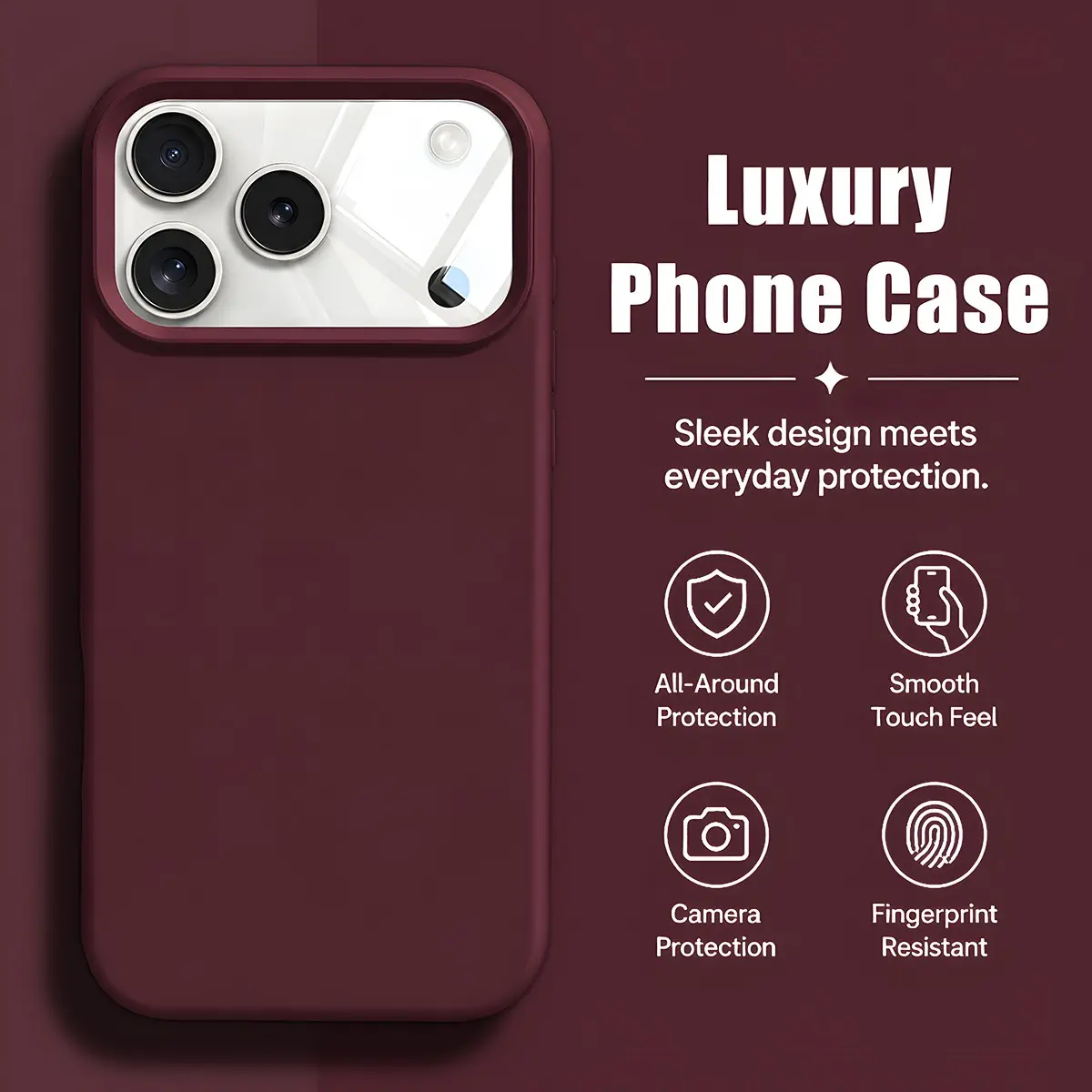 Luxurious Minimalist Matte Durable Phone Case for iPhone 17 11 12 13 14 15 16 Promax 16 Plus 17 Air, Ultra Smooth Anti-Scratch Shockproof Back Cover