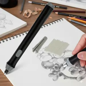 Electric Sketch Eraser Pen Kit with Replaceable Eraser Tips for Precision Detailing and Highlighting. Portable Anti-Slip Design, Perfect for Art Drawing, Drafting, and Sketch Correction. Must-Have Artist Tool.