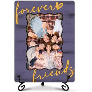 Forever  Picture Photo Frame,  and Cute Picture Frame, Friendship Birthday Christmas Gifts for Women  BFF Besties, Desk Tabletop Decor for 4 x 6 Photo-B06