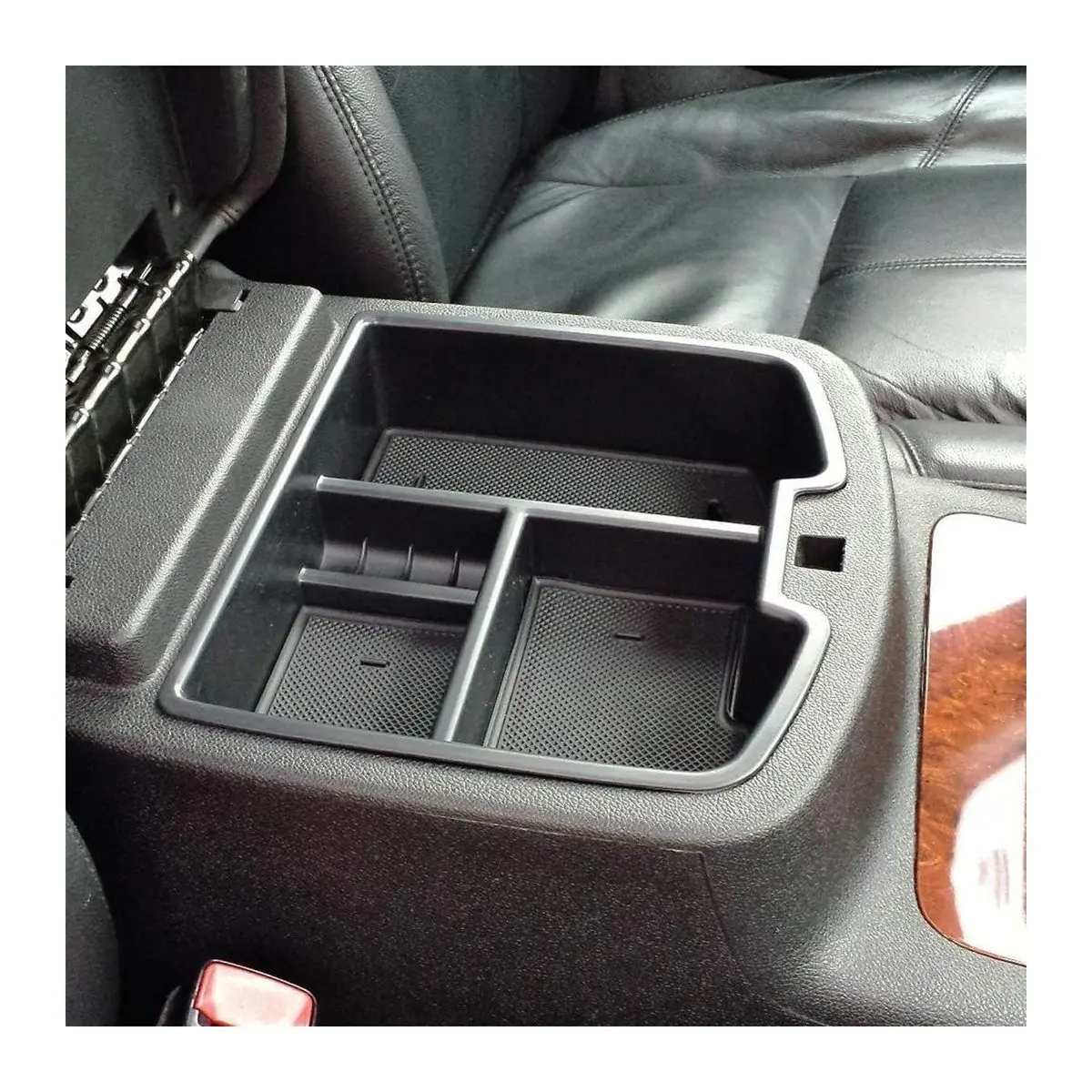 Center Front Plastic Armrest Box Center Console with Charging Cable, Compatible with 2007-2013 Sierra 1500, 07-14 Full Size Trucks, Chevy Avalanche Tahoe Silverado Suburban 1500 2500, GMC Sierra Yukon Denali, Part No. 19166288