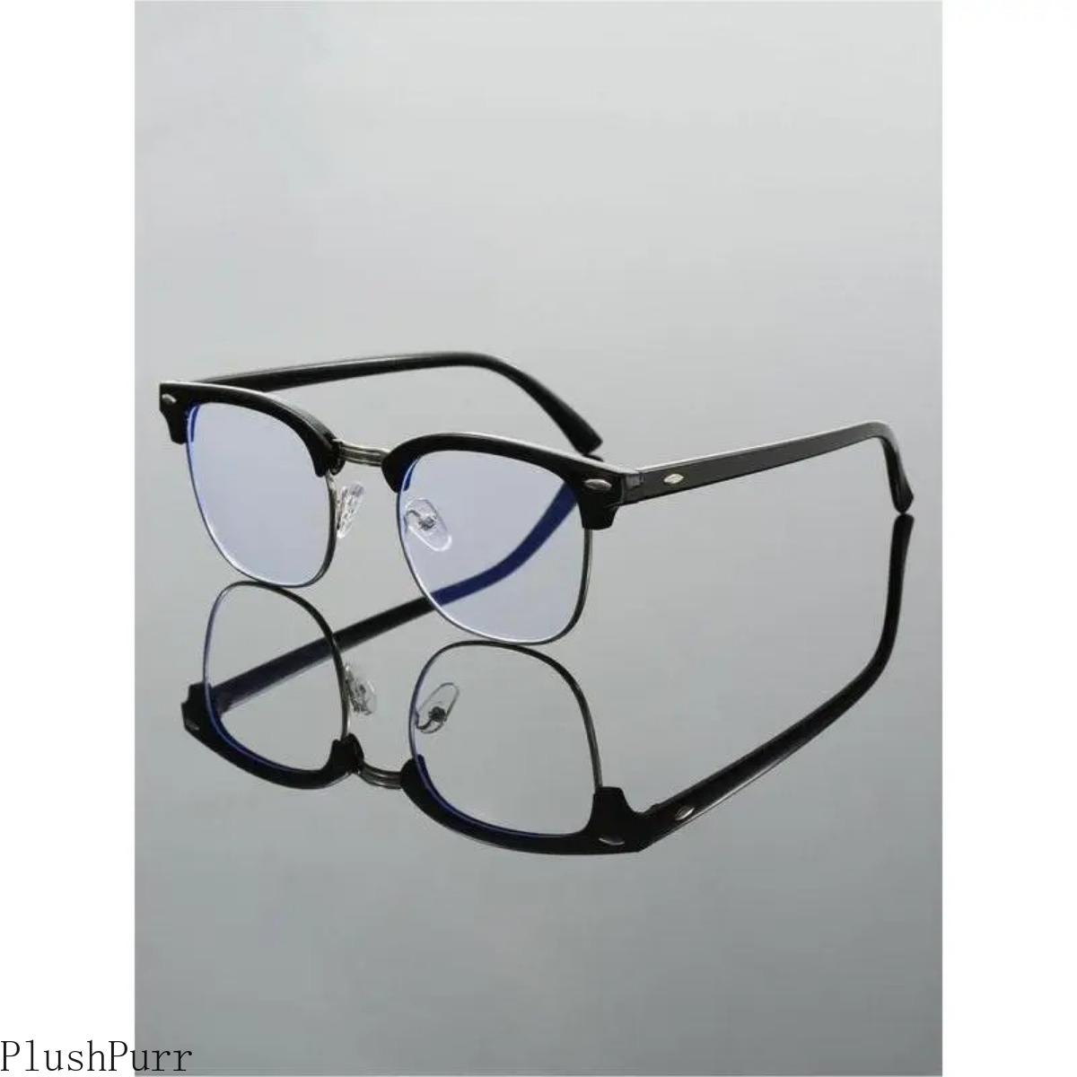 Anti-Blue Light Square Full Frame Eyeglasses - Unisex Basic Fashion Style, Ideal for Work & Daily Outfit Decor