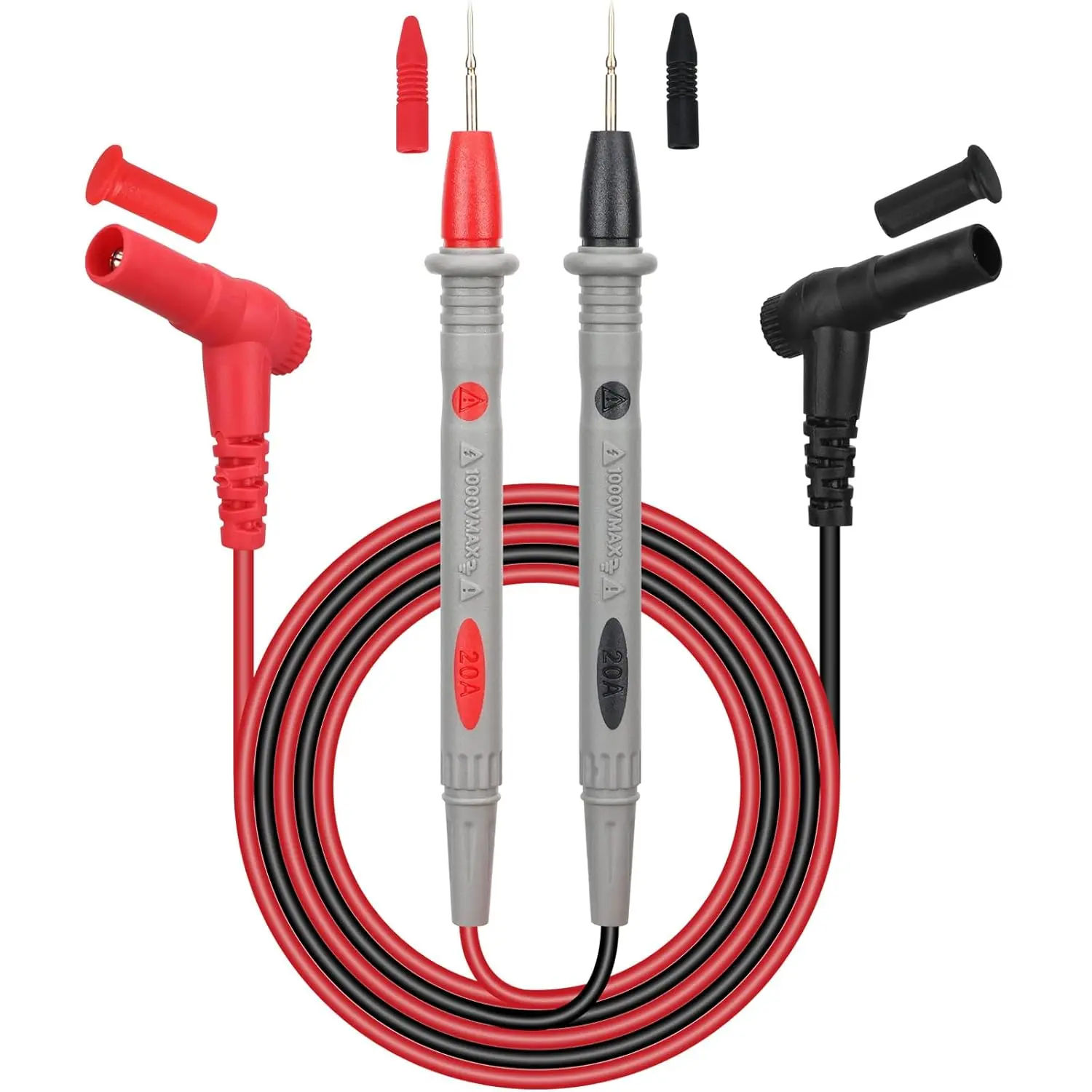 2- Multimeter Test Probes,  III 1000V 20A Multi Meter Test Leads Kit, Ultra- Alloy Probe Tips, Voltmeter Leads, Multimeter Lead for Electrical Testing