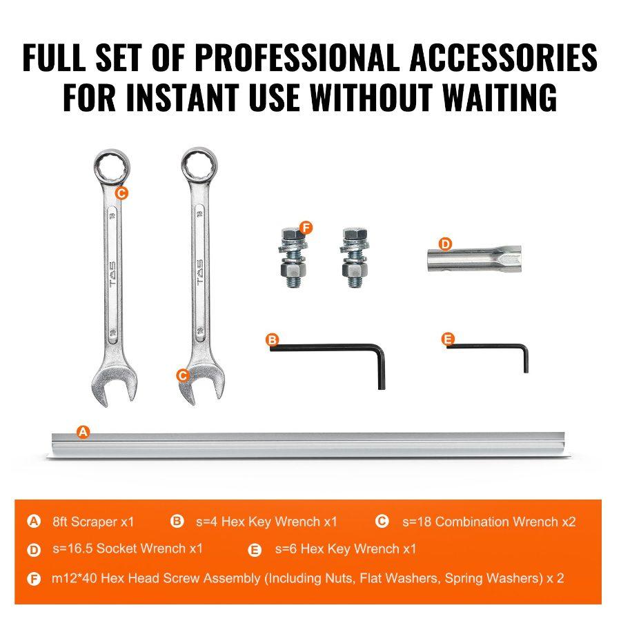 VEVOR Gas Concrete Power Screed, 8ft Aluminum Board Straight Edge Bar Set, 4 Stroke Cement Finishing Vibrating Motor with Height Adjustable Handles, High Efficient Concrete Tools 6500RPM