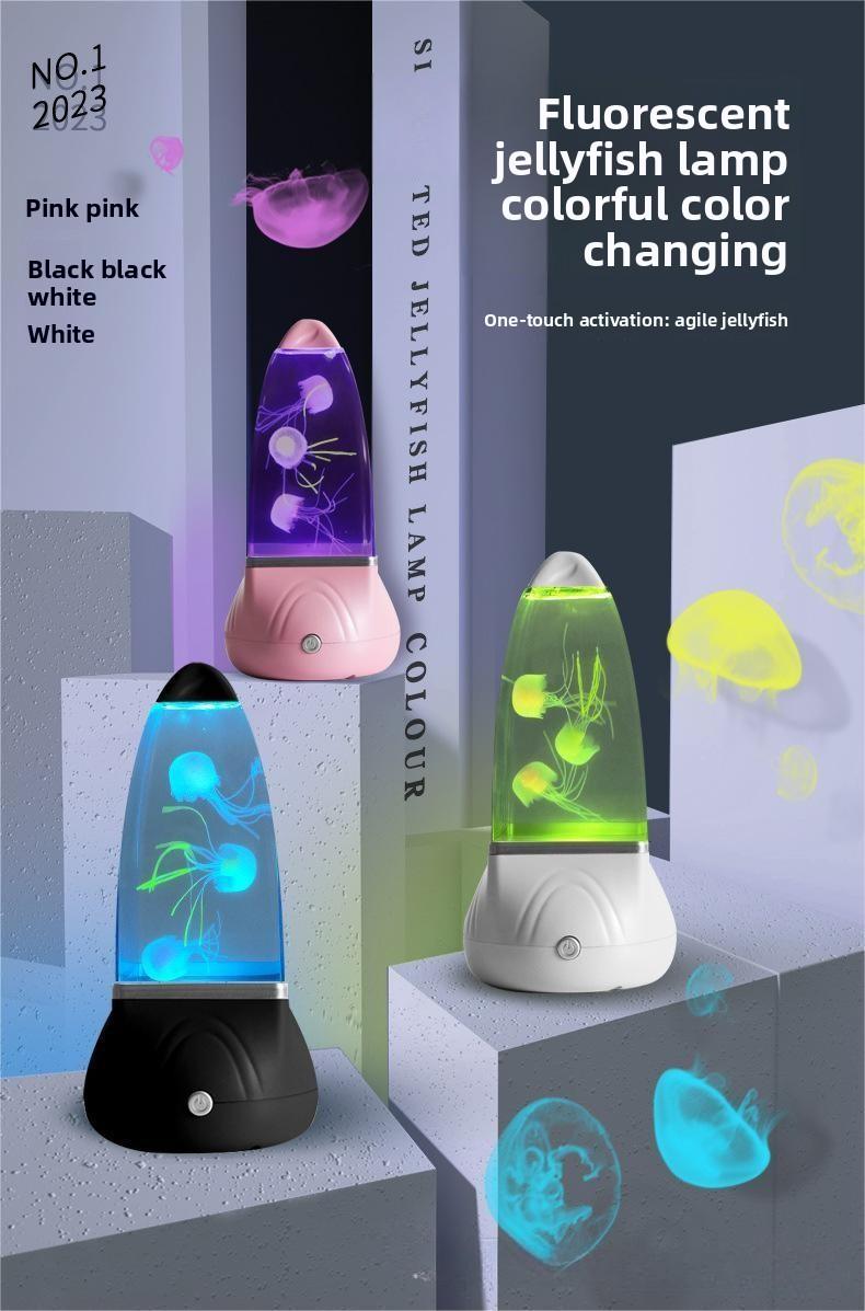 Warm Atmosphere Jellyfish Lamp Rocket LED Night Light Creative Gift for Bedroom Bedside Desk Lamp in Pink & Green Warm Atmosphere Jellyfish Lamp Rocket LED Night Light Creative Gift for Bedroom Bedside Desk Lamp in Pink & Green