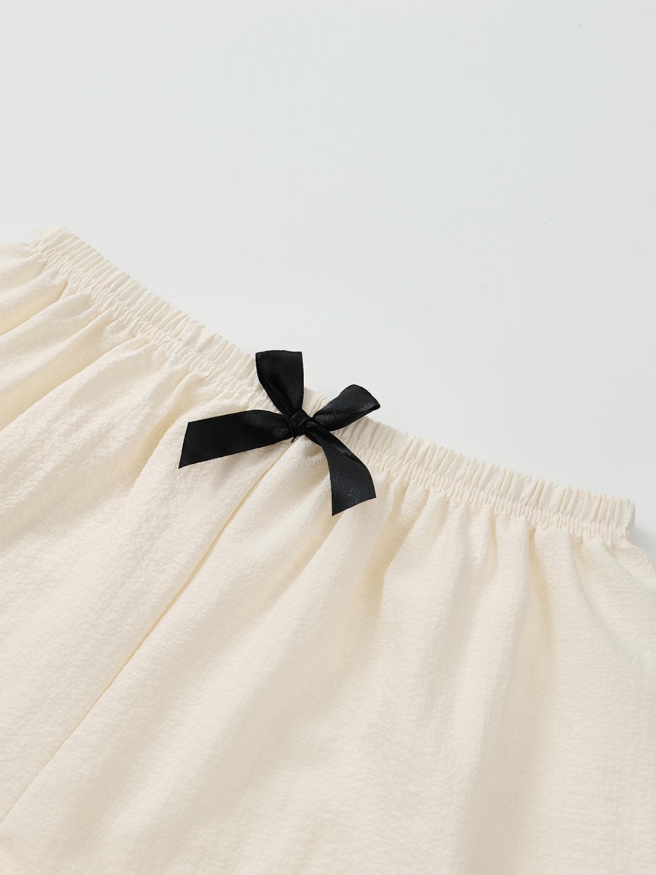 Women's Heart Embroidery Short Sleeve Top & Shorts Pyjama Set, Casual Comfy Pj Set for Women, Women's Sleepwear & for All Seasons, Pajama Set, Sleepwear Pajamas Set