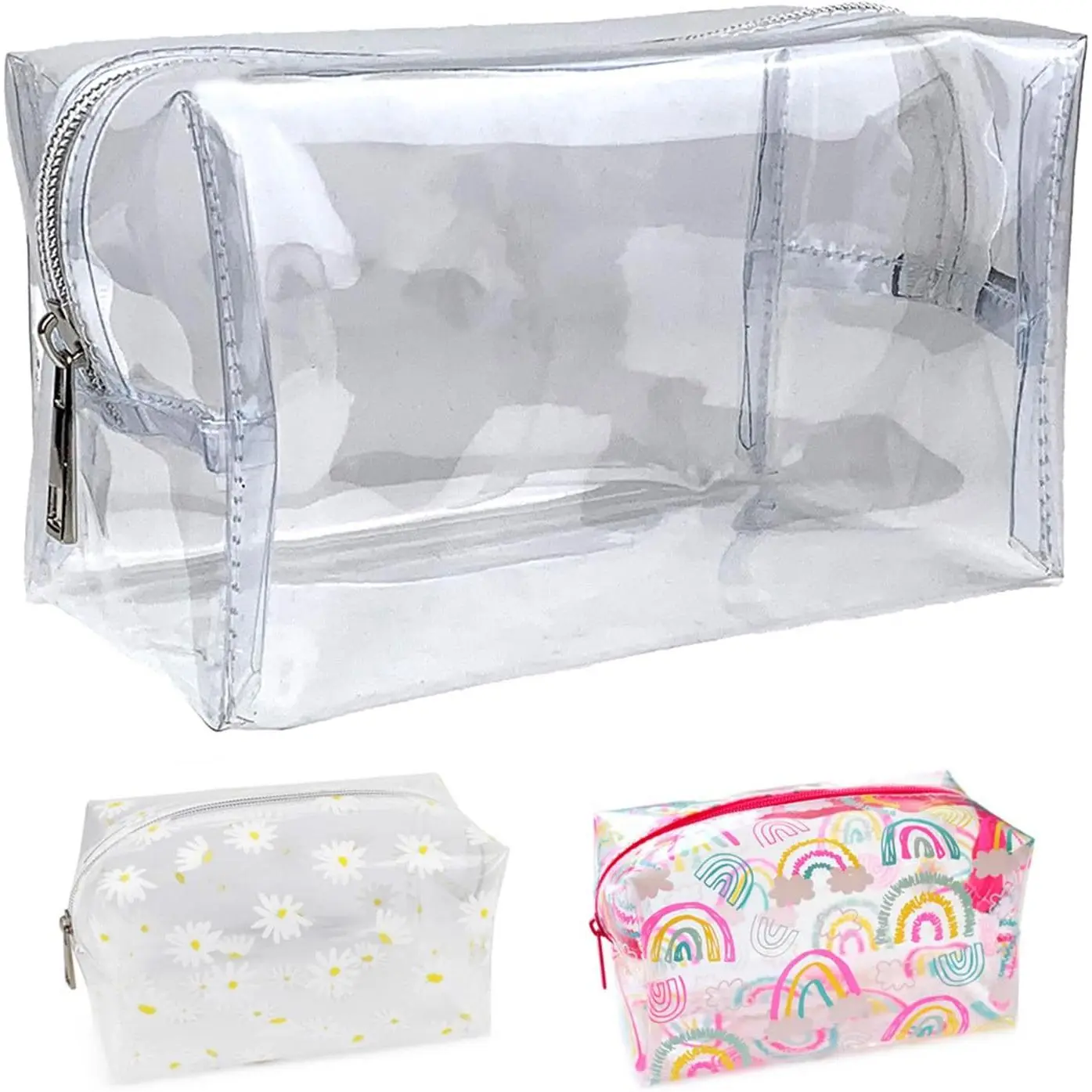 Fashion Stationery Large Clear Pencil Case, See Through, with Zipper
