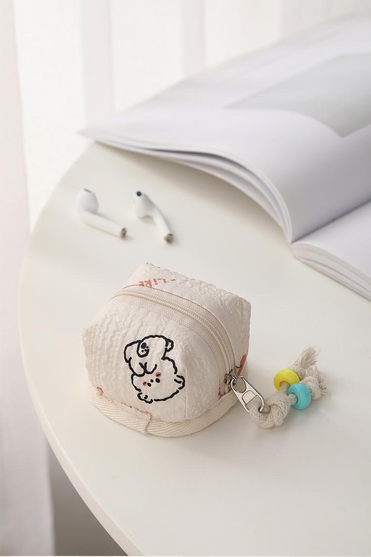 Mini Cute AirPods Case – Soft Portable Earbud Pouch for Women, Small Bluetooth Headphone Holder with Flip Cover, Travel Essential