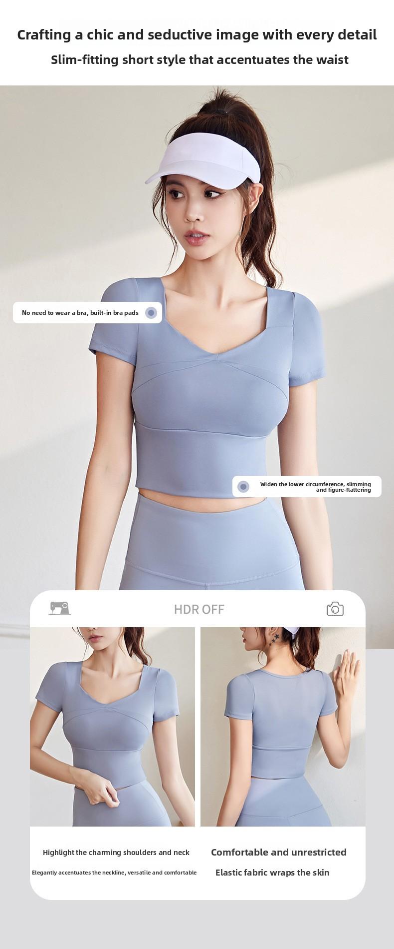 Slimming Running Sports Suit with Chest Pads for Summer Slim Fit Women's Fitness Training Yoga Wear Berry Purple & Starry Black