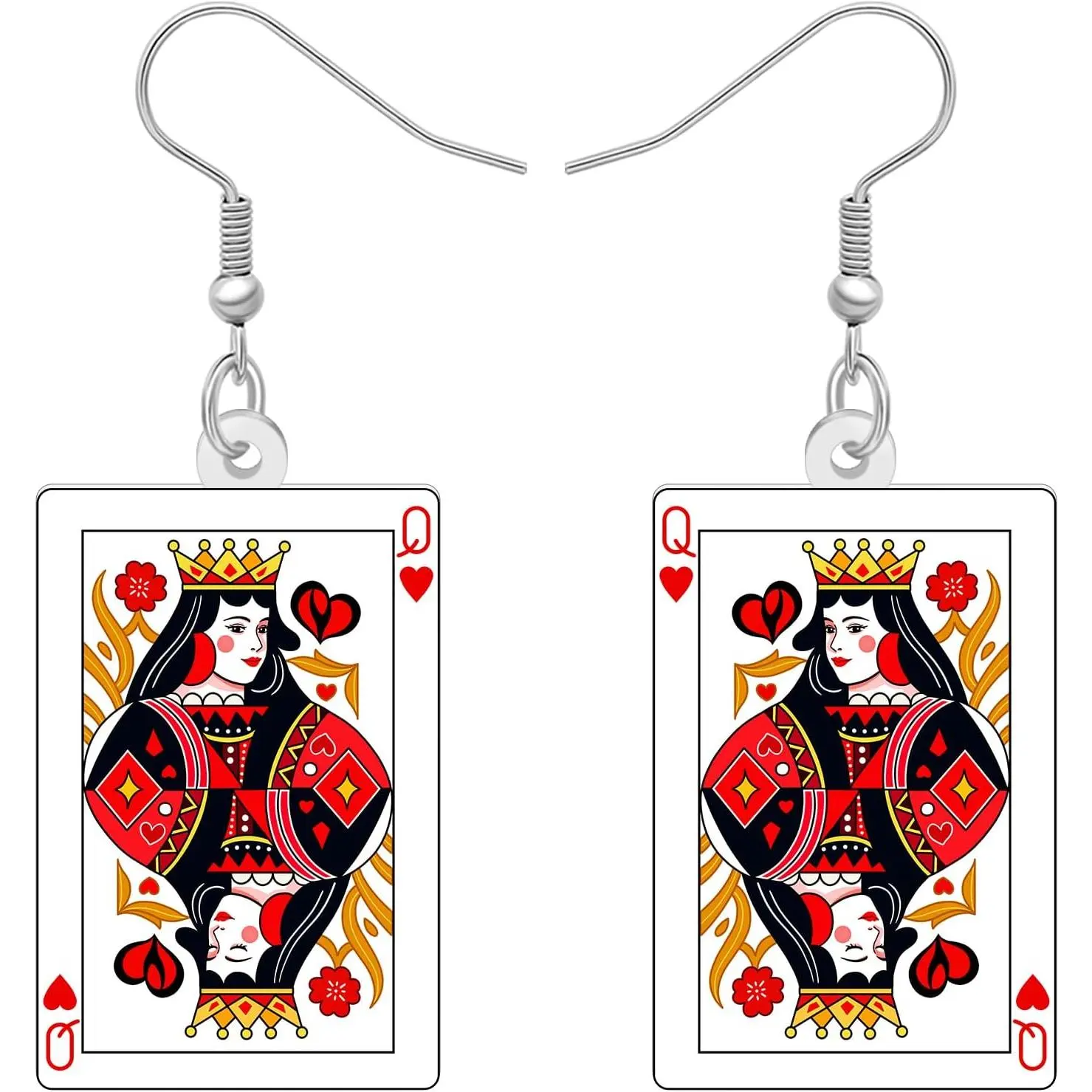 Funny  Dangle Earrings  Gifts for Women, Cute  of Hearts and  of Spades Playing Card Earrings  Night Gifts  Accessories