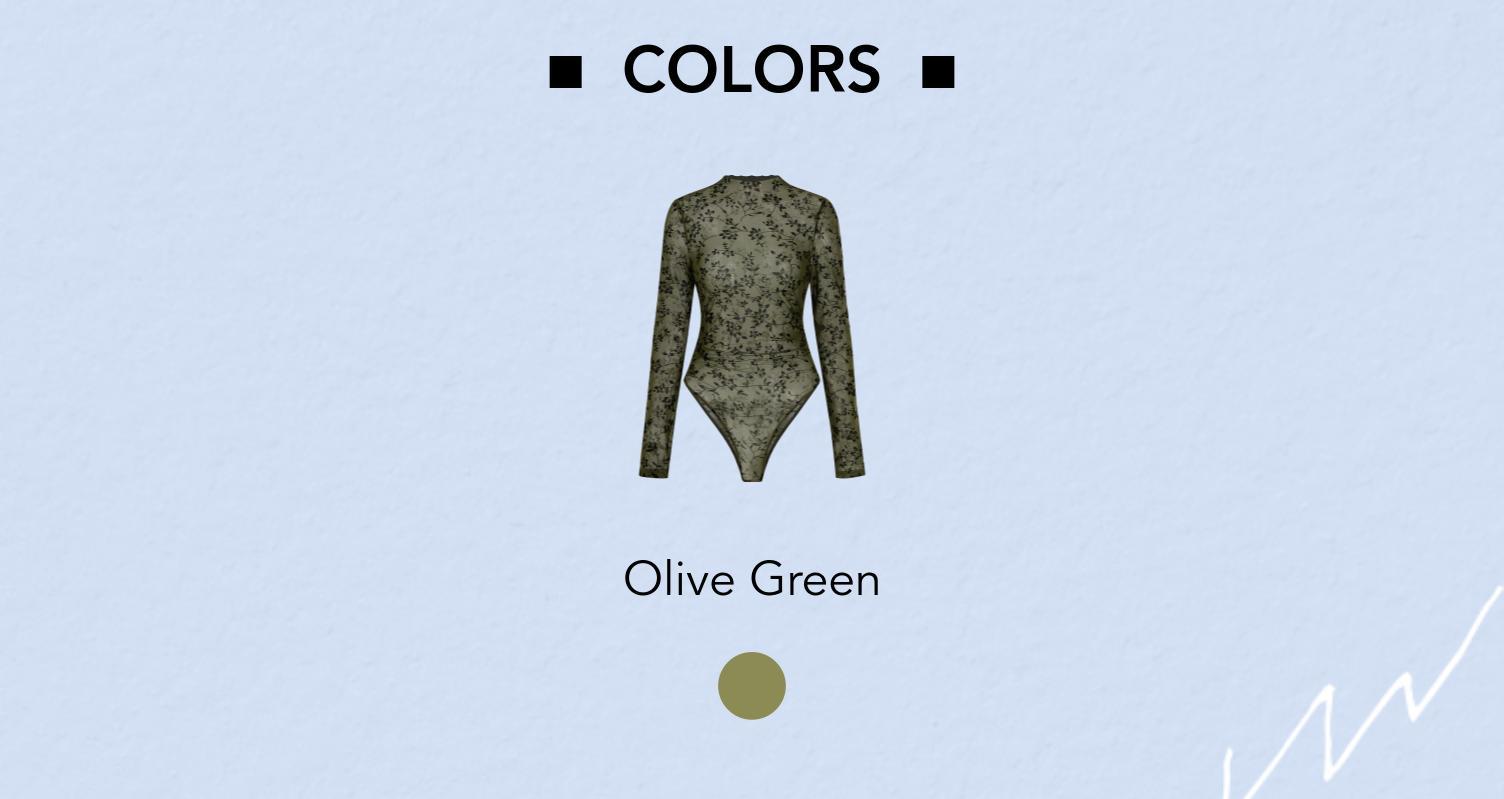 Women's Floral See-Through Lettuce Trim Stand Collar Bodysuit - 2 Colors, Size 0-26