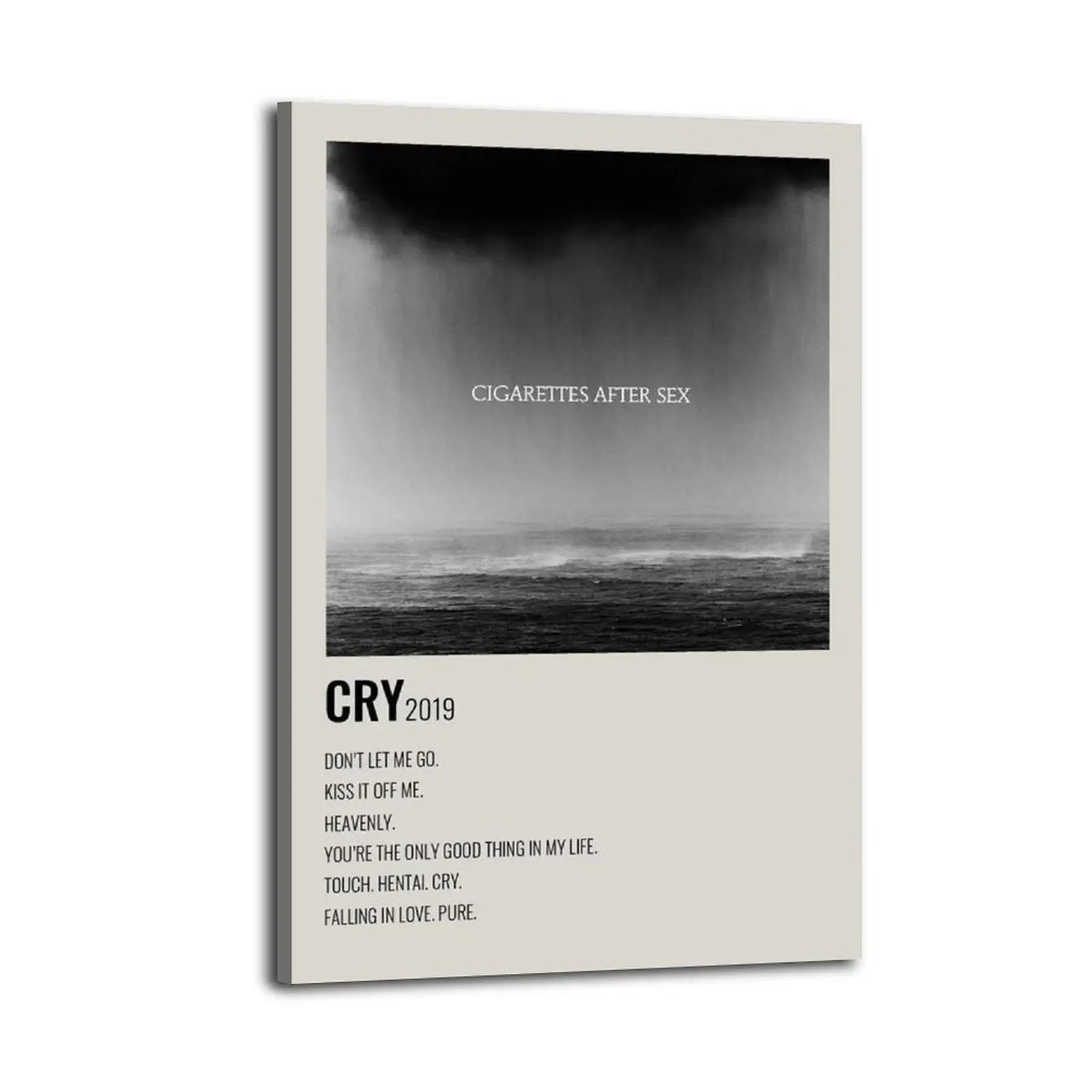 Cigarette After Sex Cry Frameless Canvas Poster Print, Bedroom Decor, Bathroom Decor, Trendy Funky Home Wall Art