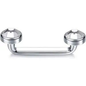 Titanium Surface Tragus Piercing Jewelry 14G 10mm 12mm 14mm 16mm 18mm 20mm Flower Staple Barbell Internally Threaded Surface Tragus Staple Bar Piercing JewelryGift.
