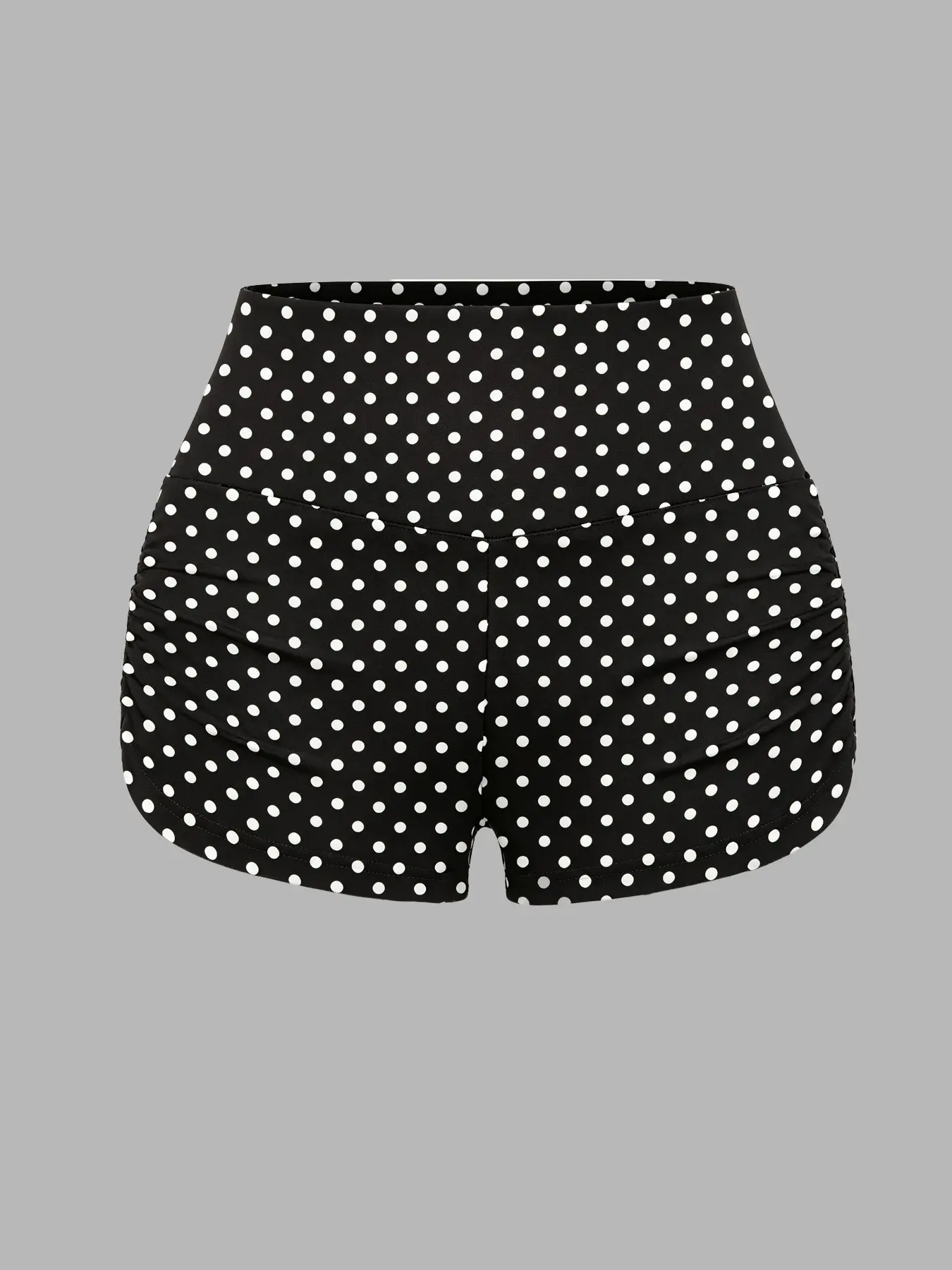 Women High Waist Polka Dot Ruched Casual Shorts, Viral Y2K Daily Bottoms for Teen Girls Ladies