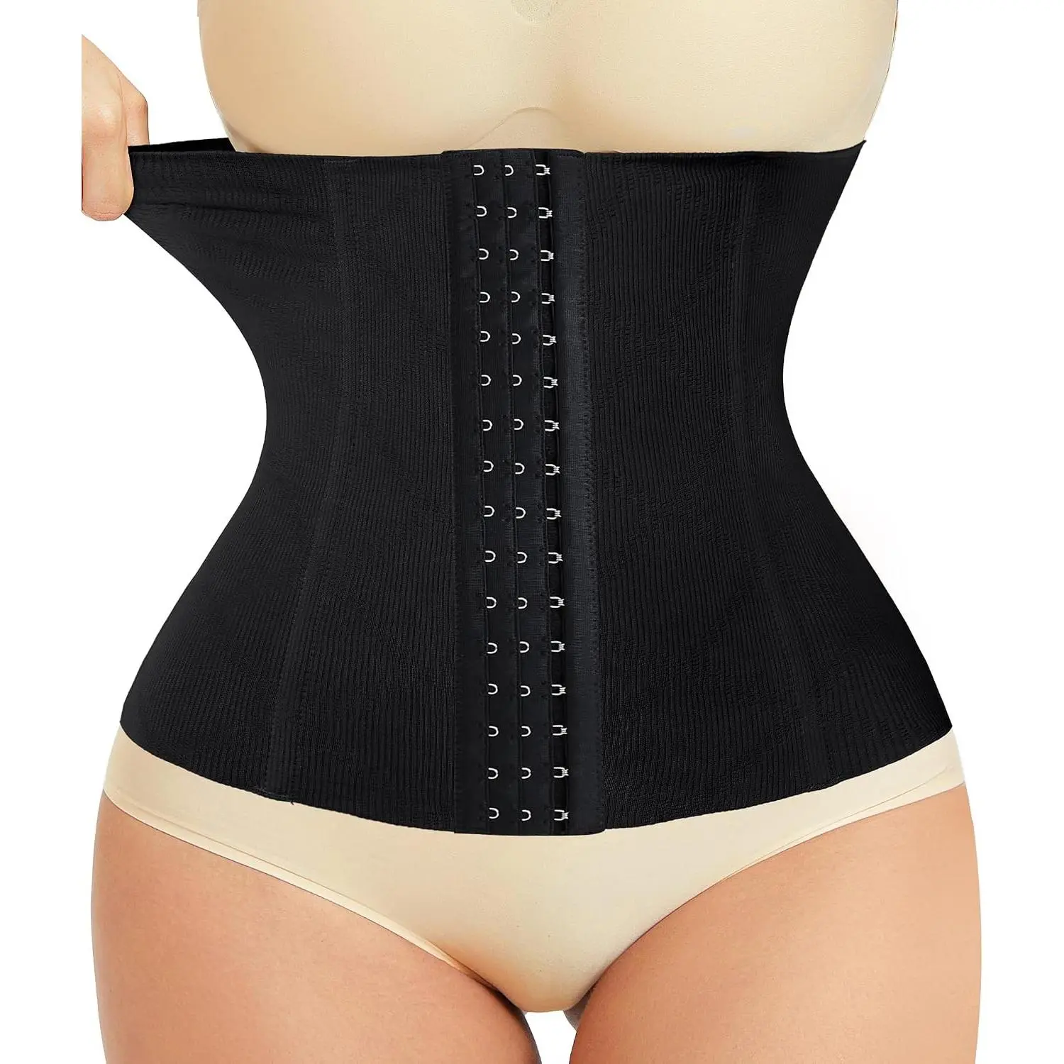 Waist Trainer for Women Body Shaper Tummy Control Corset Faja Cincher with 7 Steel Bones Back Support, Smooth Stretch Fabric, Ideal for Postpartum and Daily WearGift