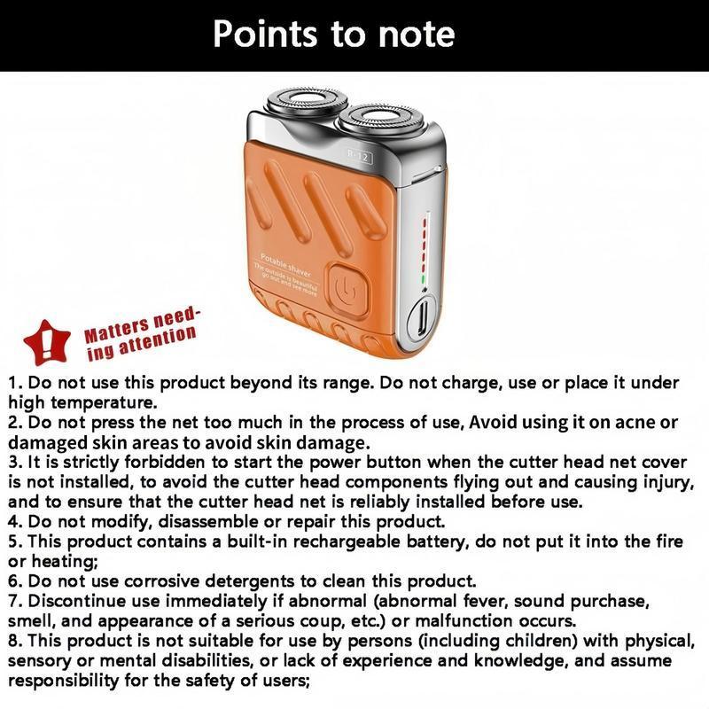Mini Portable Electric Razor, Men's Beard Trimmer, Travel Mini Razor, Dual Head Floating Mens Electric Razor, Beauty Tool, Gift Choice