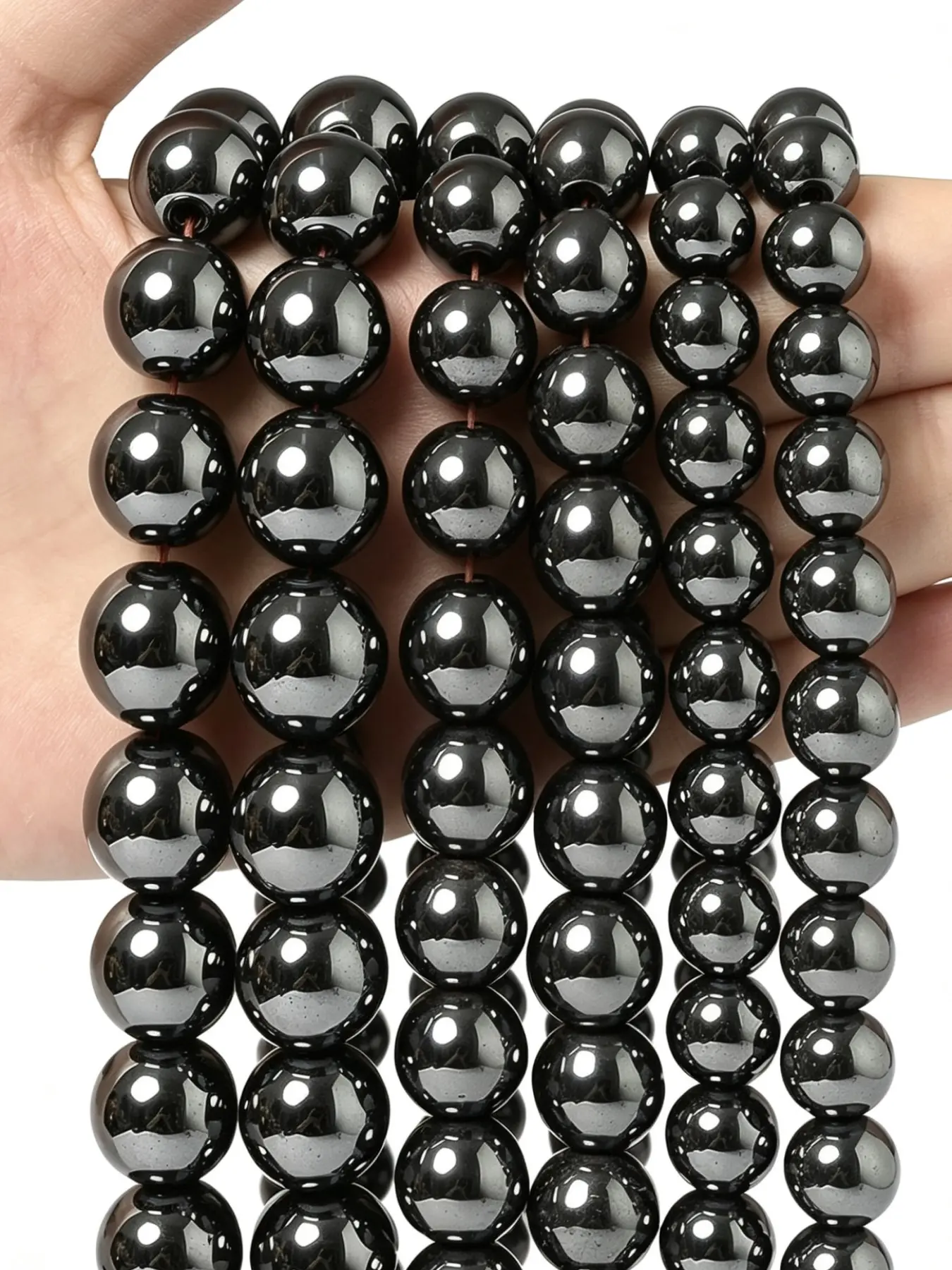 Natural Stone Beads Hematite Round Loose Beads, DIY Jewelry Making, Bracelet Necklace Earring Accessories, 4/6/8/10mm