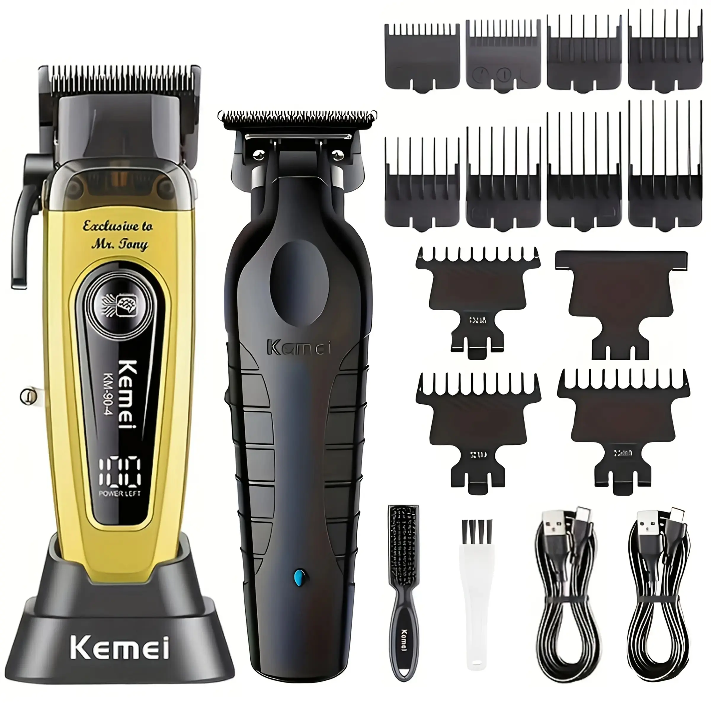 Professional Hair Clipper Set, Durable LED Display Dlc Blade, High-Quality Men's Grooming Kit, Ideal for Barbershops, Long-Lasting Use