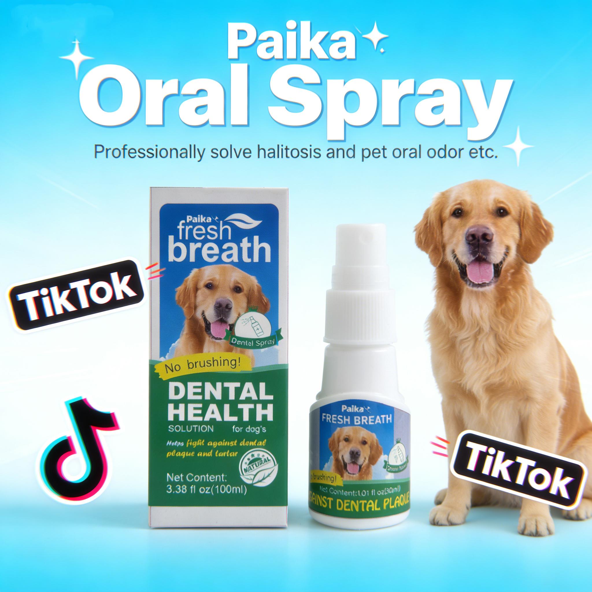 Paika Pet Dog Oral Spray, Liquid Mouth Care for Dogs, Single Item Pack, Ca Prop 65 Compliant, No Harmful Chemicals