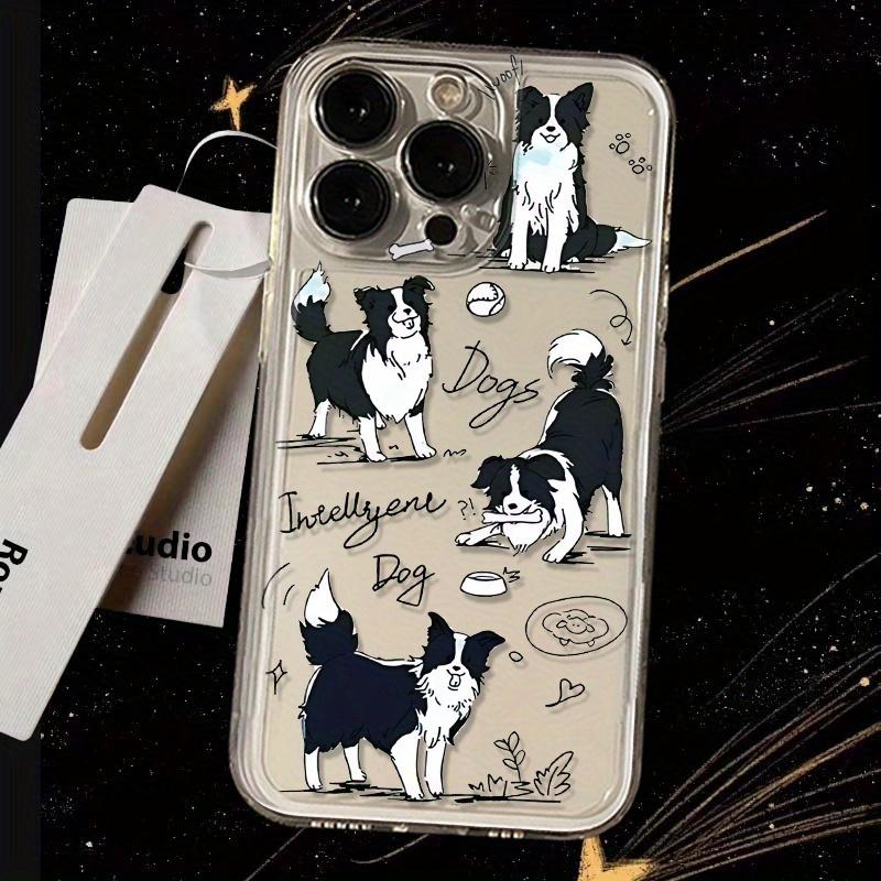 Cartoon Border Collie Phone Case, Shockproof Full Coverage Design, Drop-Resistant Phone Cover, Compatible with Iphone 17 Promax/16/15/14/13/12/11 Transparent Phone Case, Phone Cover, Valentine'S Day Gift for Couples.