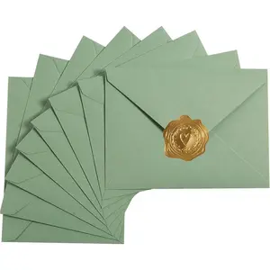 50 Pieces Sage Green A7 Envelopes 5.24 x 7.24 Inches, Fits 5x7 Wedding Invitations Greeting Cards Birthday & Baby Shower Invitations
