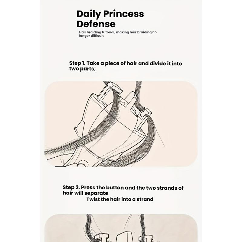 Automatic Braiding Tool! One-Click Operation, Easy to Make Twist Braids, Fishbone Braids, And More Styles. Even for Handicapped People. 30-Second Quick Braiding, Suitable for All Hair Types. Perfect Gift for Barbers And Stylists